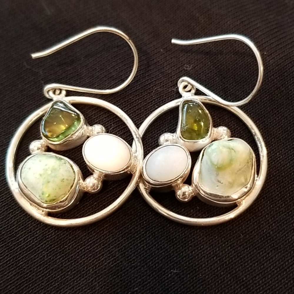 Peridot sterling silver earrings